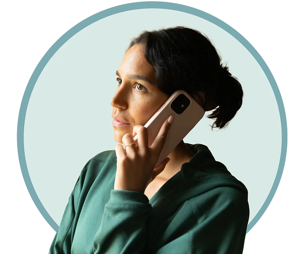 Woman talking on phone